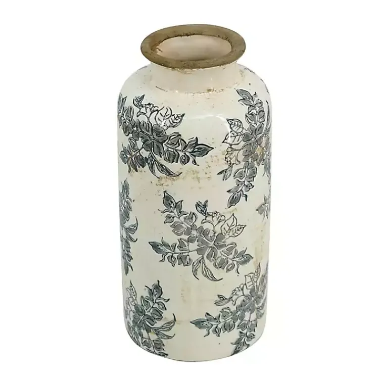 Vases>Kirklands Home Tall Gray and Ivory Vase