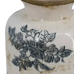 Vases>Kirklands Home Tall Gray and Ivory Vase