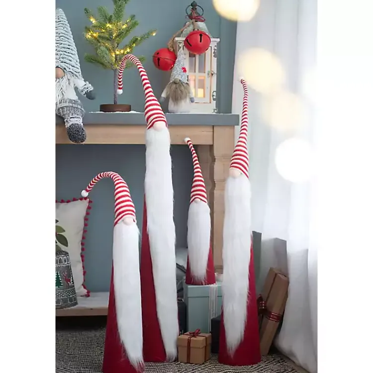 Christmas Decorations>Kirklands Home Tall Red and White Santa Gnomes, Set of 4
