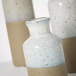 Vases>Kirklands Home Tall Terracotta Two-Toned Speckled Vases, Set of 3