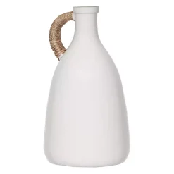 Vases>Kirklands Home Tall Jug Vase with Rope Handle White
