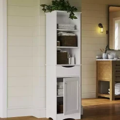 Kirklands Home Tall Open Shelves Cabinet White Sale
