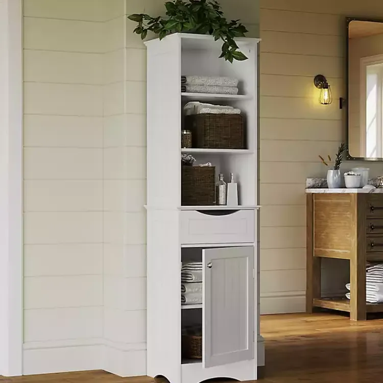 Kirklands Home Tall Open Shelves Cabinet White Sale