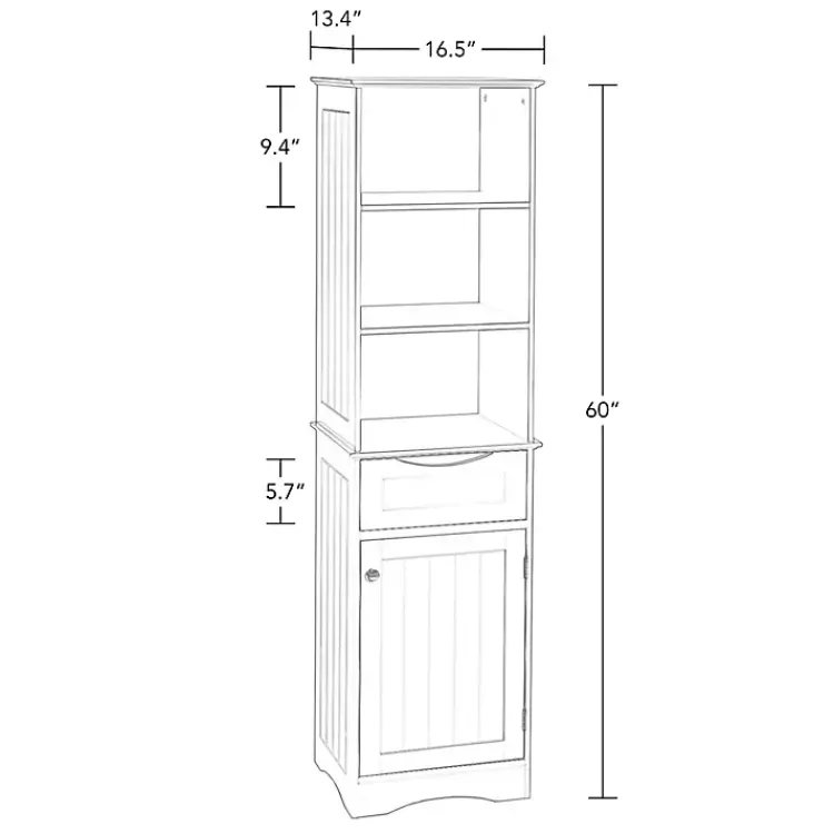 Kirklands Home Tall Open Shelves Cabinet White Sale