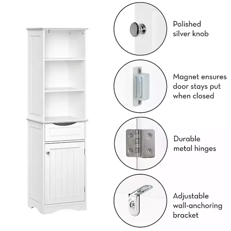 Kirklands Home Tall Open Shelves Cabinet White Sale
