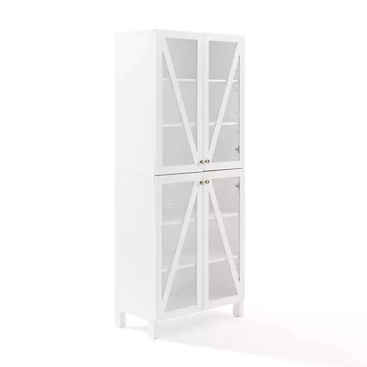Kirklands Home Tall Triangle 4-Door Wood Cabinet White Outlet