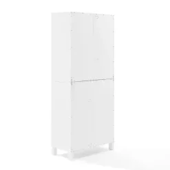 Kirklands Home Tall Triangle 4-Door Wood Cabinet White Outlet