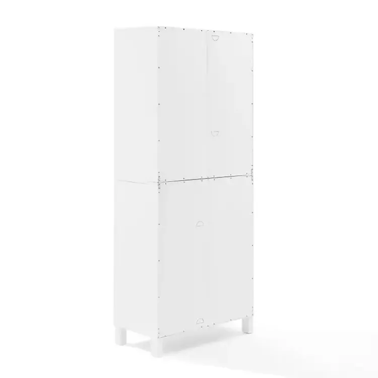 Kirklands Home Tall Triangle 4-Door Wood Cabinet White Outlet