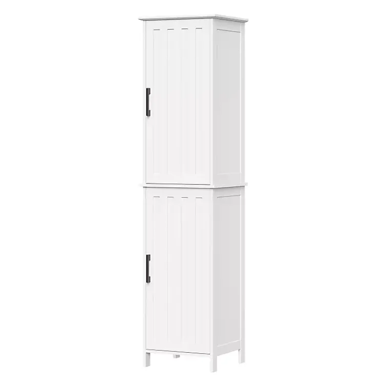 Kirklands Home Tall Wood 2-Door Storage Cabinet White Best