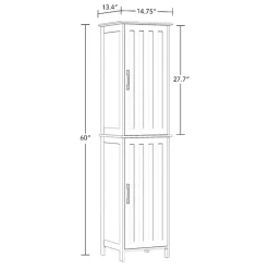 Kirklands Home Tall Wood 2-Door Storage Cabinet White Best