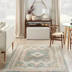 Kirklands Home Talula Teal Bohemian Vintage Area Rug, 5x7 Online
