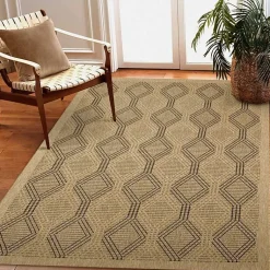 Kirklands Home Tan & Black Diamonds Indoor/Outdoor Area Rug, 5x7 Best