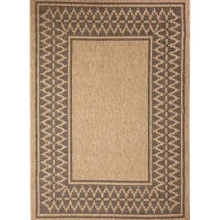 Kirklands Home Tan & Black Zig Zag Indoor/Outdoor Area Rug, 5x7 Outlet