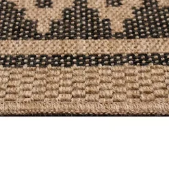 Kirklands Home Tan & Black Zig Zag Indoor/Outdoor Area Rug, 5x7 Outlet