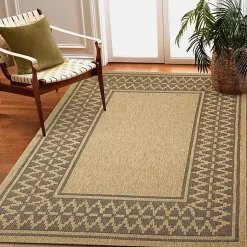 Kirklands Home Tan & Black Zig Zag Indoor/Outdoor Area Rug, 7x9 Discount