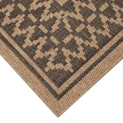 Kirklands Home Tan & Black Zig Zag Indoor/Outdoor Area Rug, 7x9 Discount