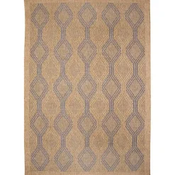 Kirklands Home Tan & Navy Diamonds Indoor/Outdoor Area Rug, 5x7