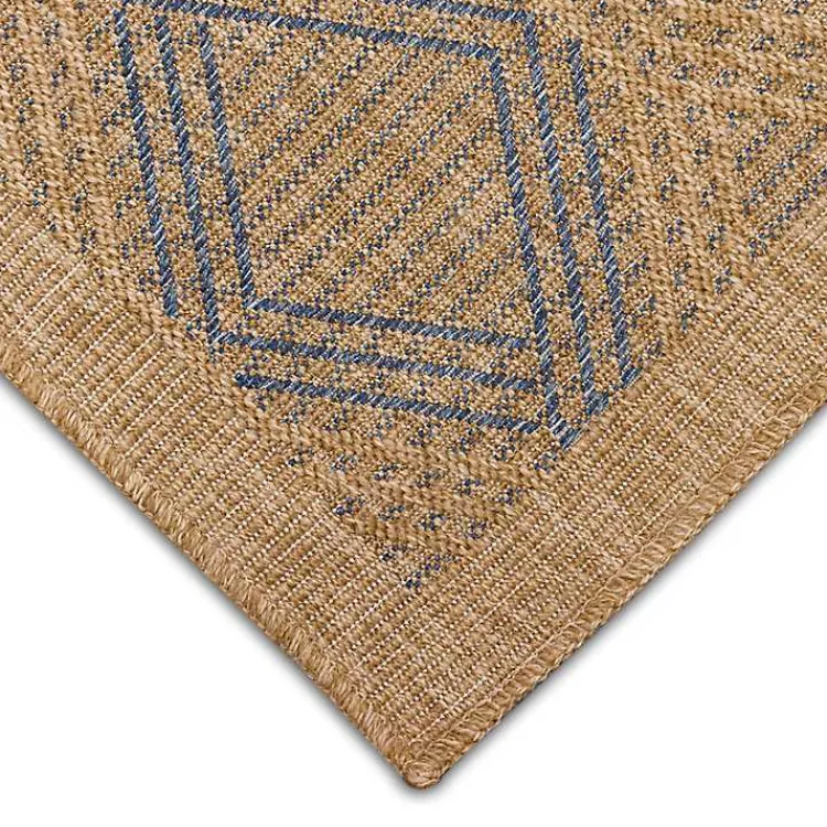 Kirklands Home Tan & Navy Diamonds Indoor/Outdoor Area Rug, 5x7