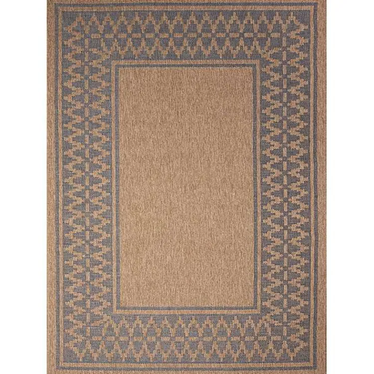 Kirklands Home Tan & Navy Zig Zag Indoor/Outdoor Area Rug, 7x9 Best