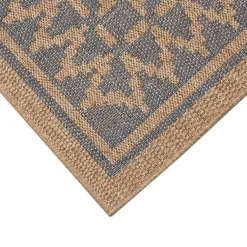 Kirklands Home Tan & Navy Zig Zag Indoor/Outdoor Area Rug, 7x9 Best