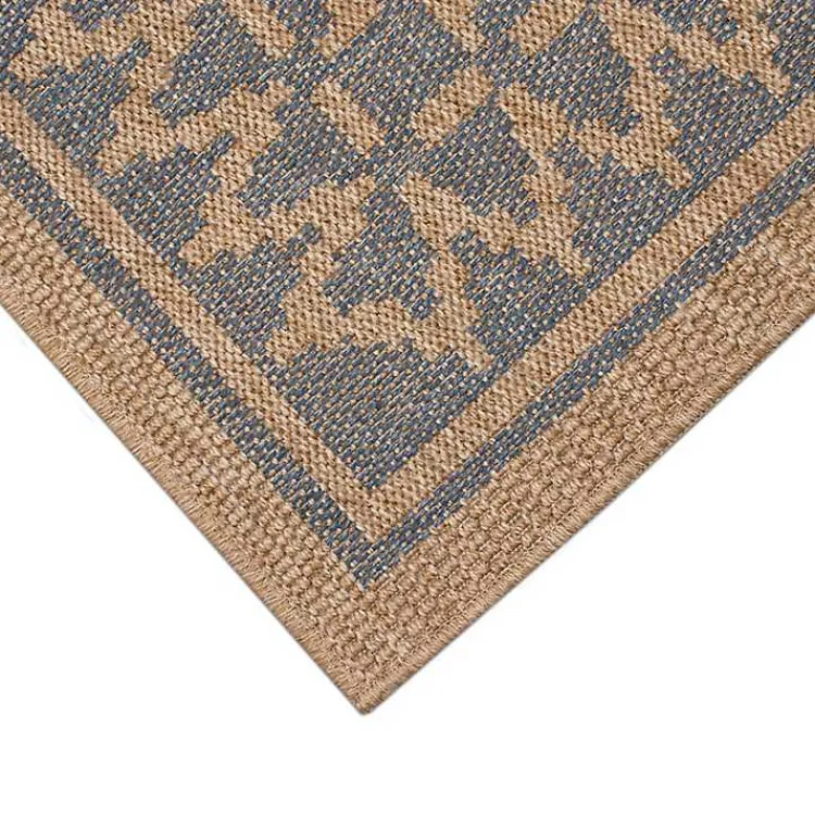 Kirklands Home Tan & Navy Zig Zag Indoor/Outdoor Area Rug, 7x9 Best