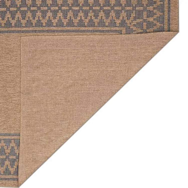 Kirklands Home Tan & Navy Zig Zag Indoor/Outdoor Area Rug, 7x9 Best