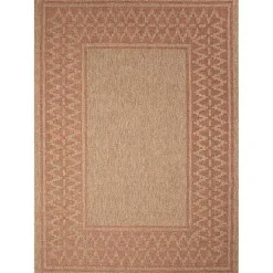 Kirklands Home Tan & Orange Zig Zag Indoor/Outdoor Area Rug, 5x7 Hot