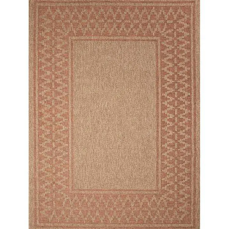 Kirklands Home Tan & Orange Zig Zag Indoor/Outdoor Area Rug, 5x7 Hot