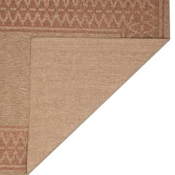 Kirklands Home Tan & Orange Zig Zag Indoor/Outdoor Area Rug, 5x7 Hot