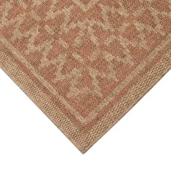 Kirklands Home Tan & Orange Zig Zag Indoor/Outdoor Area Rug, 5x7 Hot