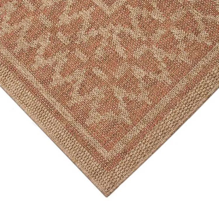 Kirklands Home Tan & Orange Zig Zag Indoor/Outdoor Area Rug, 5x7 Hot