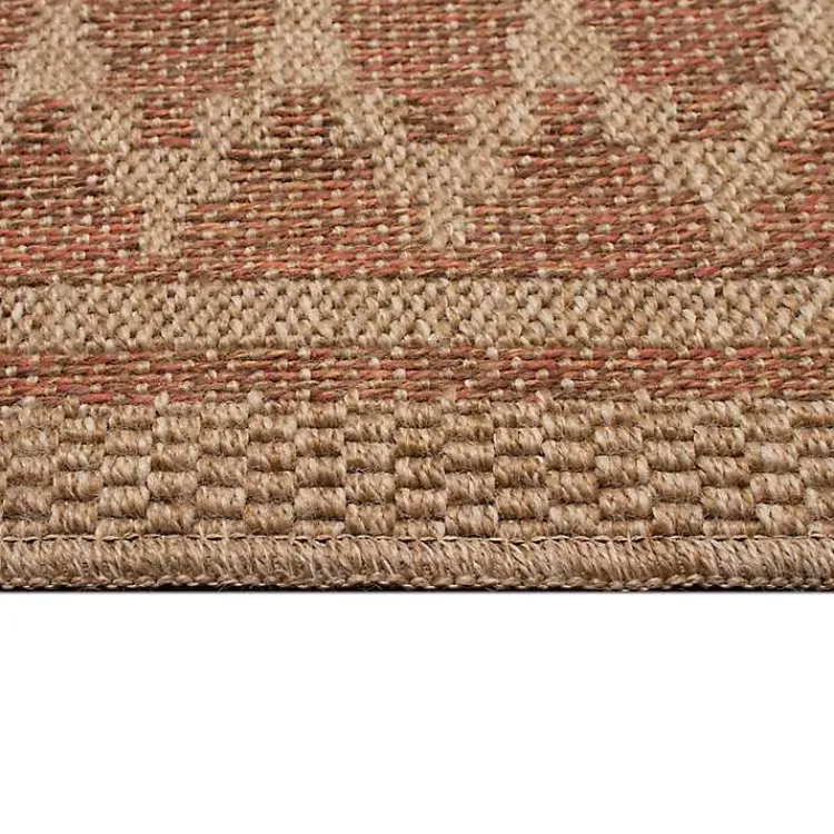 Kirklands Home Tan & Orange Zig Zag Indoor/Outdoor Area Rug, 5x7 Hot