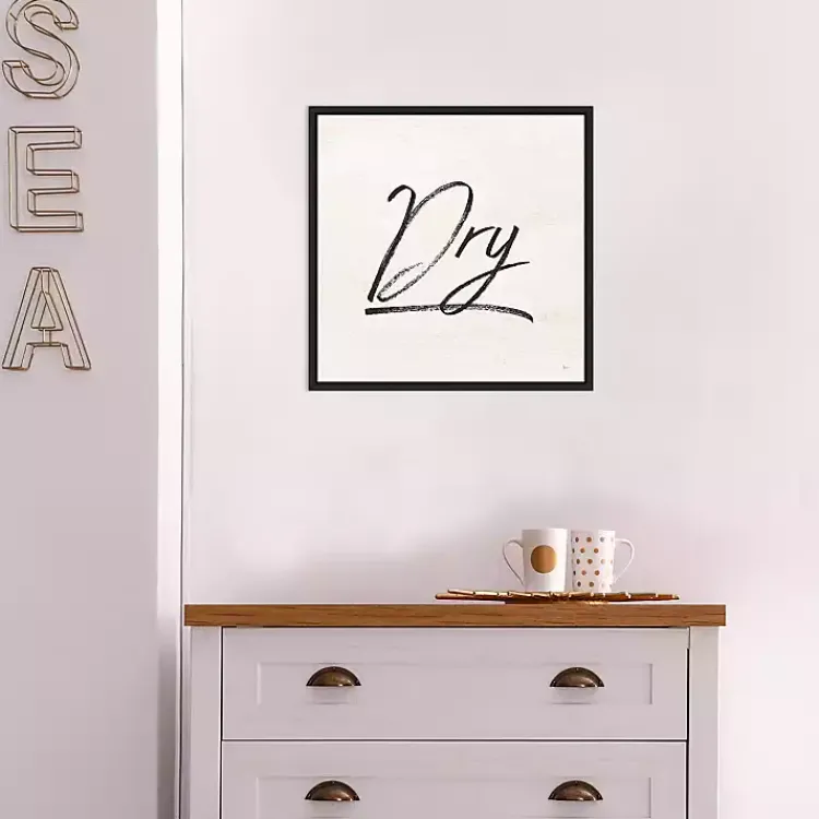 Kirklands Home Tan and Black Dry Laundry Framed Wall Plaque New
