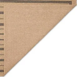 Kirklands Home Tan and Black Framed Indoor/Outdoor Area Rug, 5x7 New