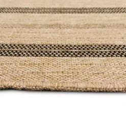Kirklands Home Tan and Black Framed Indoor/Outdoor Area Rug, 7X9 Clearance