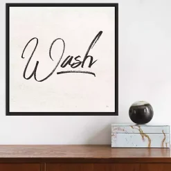 Kirklands Home Tan and Black Wash Laundry Framed Wall Plaque