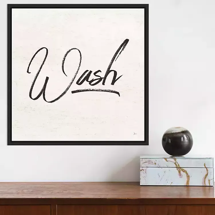 Kirklands Home Tan and Black Wash Laundry Framed Wall Plaque