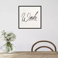 Kirklands Home Tan and Black Wash Laundry Framed Wall Plaque