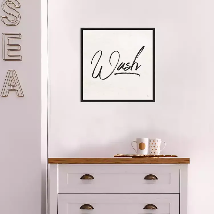 Kirklands Home Tan and Black Wash Laundry Framed Wall Plaque
