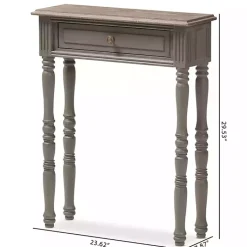 Kirklands Home Tan and Gray Ornate Ball Turned Console Table Outlet