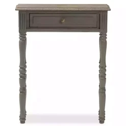 Kirklands Home Tan and Gray Ornate Ball Turned Console Table Outlet