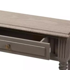 Kirklands Home Tan and Gray Ornate Ball Turned Console Table Outlet