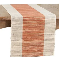 Kirklands Home Tan and Orange Shimmer Banded Table Runner Online