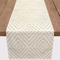 Kirklands Home Tan and White Diamond Table Runner, 90 in. Hot