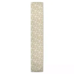 Kirklands Home Tan and White Wildflower Table Runner, 90 in.