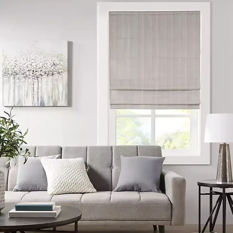 Kirklands Home Basketweave Cordless Roman Shade, 27 in. Tan Discount