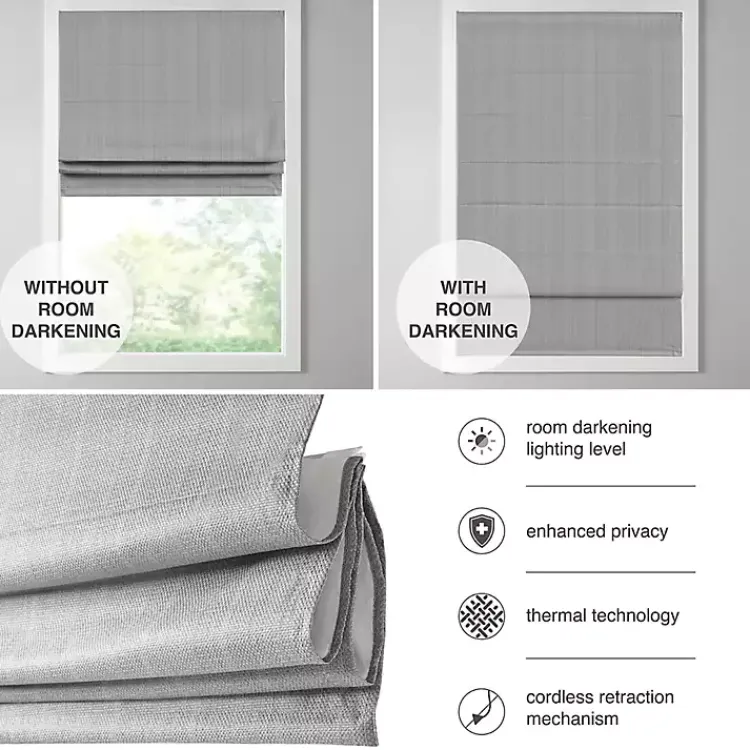 Kirklands Home Basketweave Cordless Roman Shade, 27 in. Tan Discount
