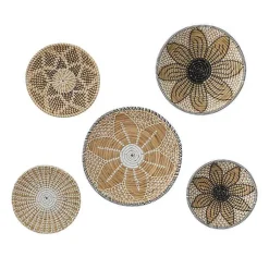 Kirklands Home Tan Bohemian Seagrass 5-pc. Wall Plaque Set Hot