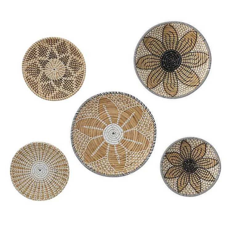 Kirklands Home Tan Bohemian Seagrass 5-pc. Wall Plaque Set Hot