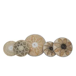 Kirklands Home Tan Bohemian Seagrass 5-pc. Wall Plaque Set Hot